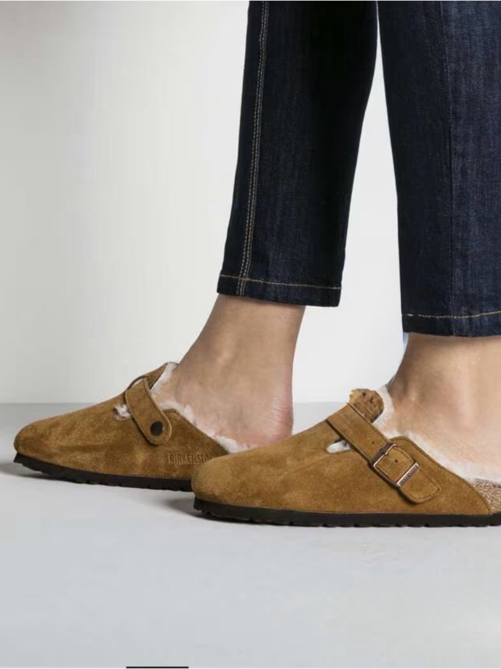 Birkenstock Boston Shearling Mink Suede Clogs EU 40 Regular Wide